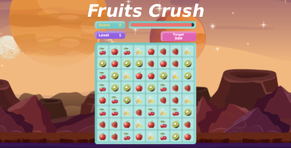 Fruit Crush – Addictive Match-3 HTML5 Puzzle Game